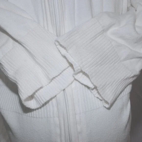 XL White Hoodie ¾ Sleeves Full Zipper No Pockets AUC Motherhood Maternity Womens - Picture 3 of 6